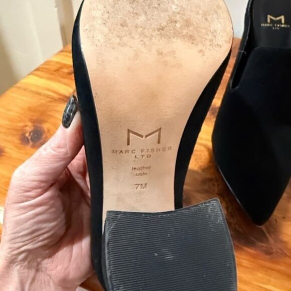 Black Leather Loafer Mule - Picture 4 of 4